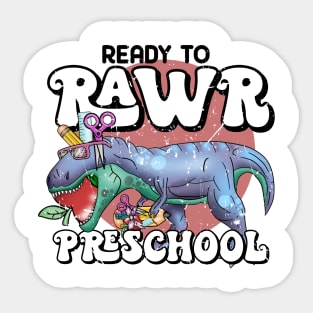 Ready to rawr preschool Sticker